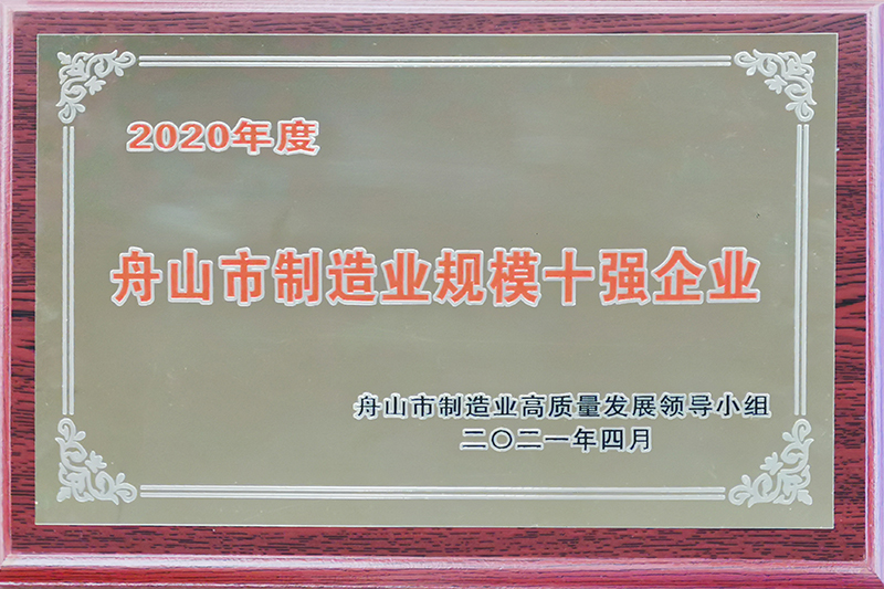 2020年度舟山市制造业规模十强企业